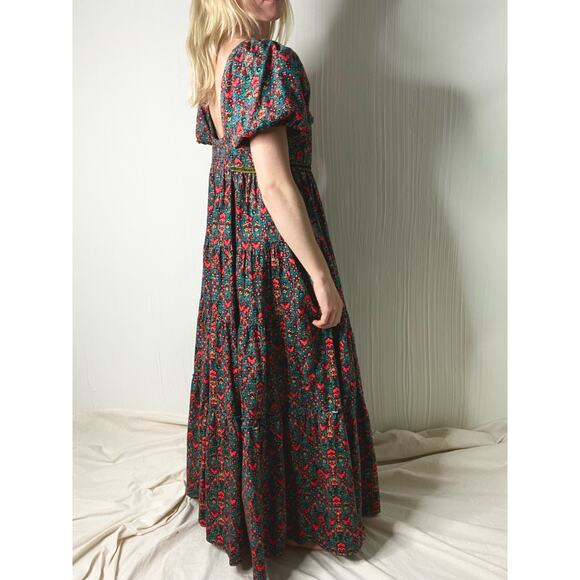 FREE PEOPLE "Ashley" Cordorouy Babydoll Puff Sleeve Maxi Dress US SMALL - Picture 11 of 16